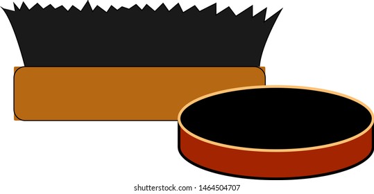 Wax and brush, illustration, vector on white background.