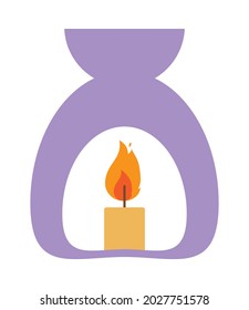 wax burner icon on white background