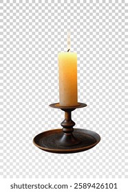 Wax burning candle, realistic flame, flame of burning match, festive birthday candles, flame of different types vector png.