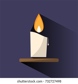Wax candle color icon with shade on dark background