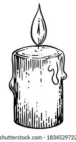Wax candle, hand drawn vector