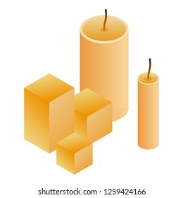 Wax candle icon. Isometric of wax candle vector icon for web design isolated on white background