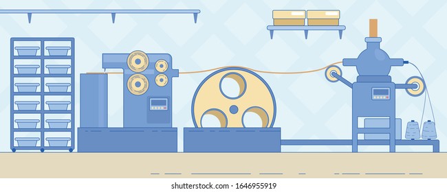 Wax Candle Production Equipment and Machinery. Commercial Industry or Craft Manufacturing. Beekeeping Production Processing for Housekeeping - Technology and Facilities. Flat Vector Illustration.