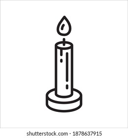 Wax Candle vector icon. Candle flat sign design. Candle with flame symbol pictogram illustration. 