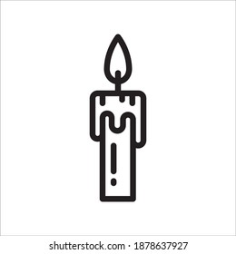 Wax Candle vector icon. Candle flat sign design. Candle with flame symbol pictogram illustration. 