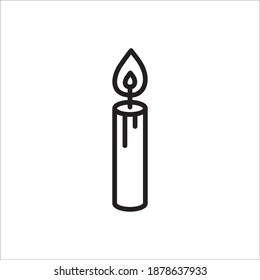 Wax Candle vector icon. Candle flat sign design. Candle with flame symbol pictogram illustration. 