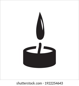 Wax Candle vector icon. Candle flat sign design. Candle with flame symbol pictogram illustration. 