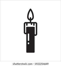 Wax Candle vector icon. Candle flat sign design. Candle with flame symbol pictogram illustration. 