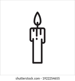 Wax Candle vector icon. Candle flat sign design. Candle with flame symbol pictogram illustration. 