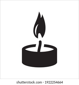 Wax Candle vector icon. Candle flat sign design. Candle with flame symbol pictogram illustration. 