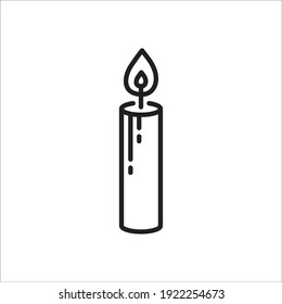 Wax Candle vector icon. Candle flat sign design. Candle with flame symbol pictogram illustration. 