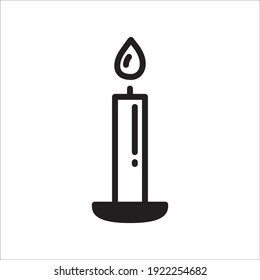 Wax Candle vector icon. Candle flat sign design. Candle with flame symbol pictogram illustration. 