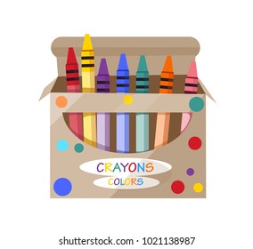 wax crayons, colorful, vector illustration