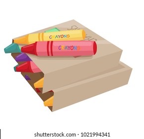 crayones de cera, colorido, ilustración vectorial