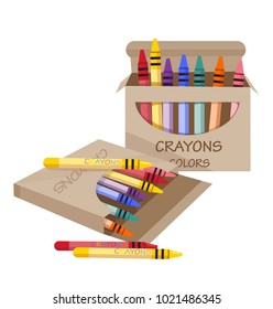 Wax Crayons Drawing Color Vector Illustration Stock Vector (Royalty ...