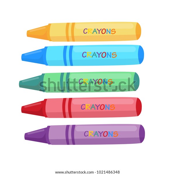 Wax Crayons Drawing Color Vector Illustration Stock Vector (Royalty
