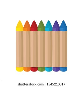 
wax crayons for drawing vector illustration