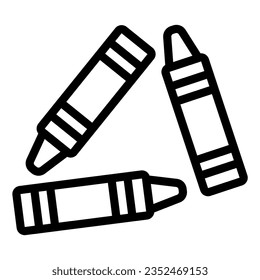 Wax crayons line icon, Back to school concept, color pencils sign on white background, colorful crayons icon in outline style mobile concept web design. Vector graphics.