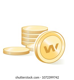Wax Cryptocurrency Coin Gold Stacks