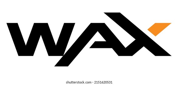 Wax cryptocurrency with symbol WAXP logo with typography. Crypto logotype vector illustration of digital currency brand. 