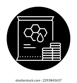 Wax discs bees extra color line icon. Cosmetic product. Pictogram for web page, mobile app, promo.