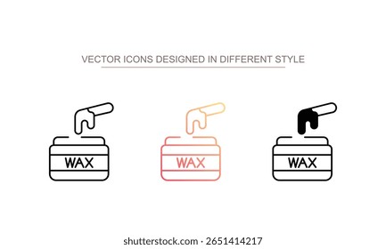 Design de ícone de cera com ilustração de estoque de fundo branco