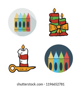 wax icon set. vector set about crayons and candle icons set.