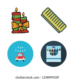 wax icon set. vector set about car wash, candle, crayons and comb icons set.