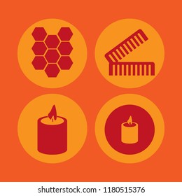 wax icon. wax vector icons set honeycombs, combs and candle