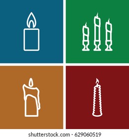 Wax icons set. set of 4 wax outline icons such as 