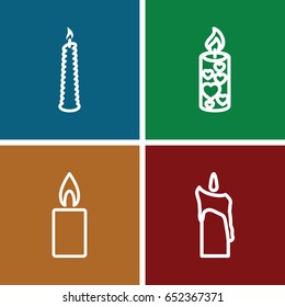 Wax icons set. set of 4 wax outline icons such as