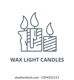 Wax light candles vector line icon, linear concept, outline sign, symbol
