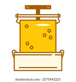 Wax melter for beekeepers line icon vector isolated. Work tool for apiary worker. Electric equipment used for honey and wax separation. Melting beeswax equipment.