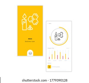 WAX outline icon in a time progress template