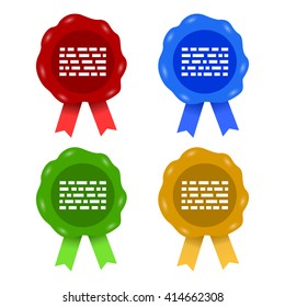 Wax print icon. Colored wax seal. Vector illustration