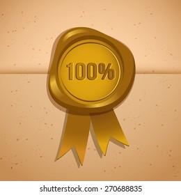 Wax Seal 100% Guarantee : Vector Illustration