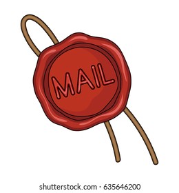 Wax seal the attribute of the post. Seal the wax seal of the letter and the parcel. Print the wax brown.Mail and postman single icon in cartoon style vector symbol stock illustration web.