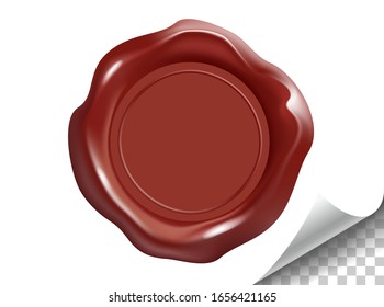 Sello de cera. Ilustración vectorial de objetos de sello de velas. Sellos de cera aislados sobre fondo blanco. Para cartas, paquetes, documentos. vector 3D.