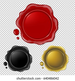 Wax Seal Collection Gradient Mesh, Vector Illustration