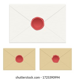 Wax seal envelope vector design illustration isolated on white background