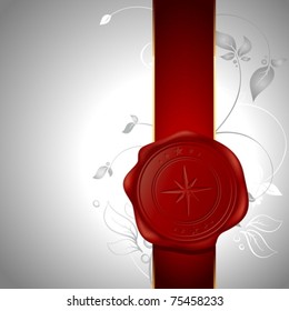 wax seal with floral elements background