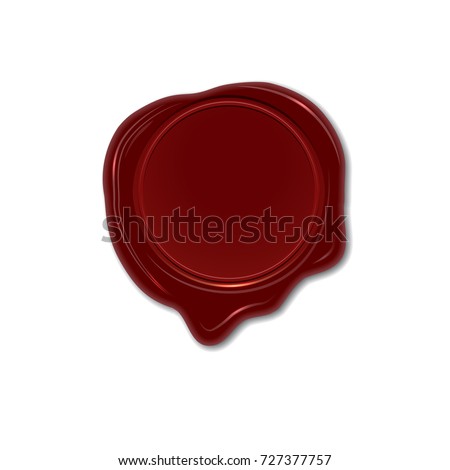 Wax seal isolated on white background. Vector design element.