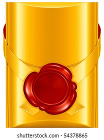 Sello de cera sobre fondo de lujo, vector