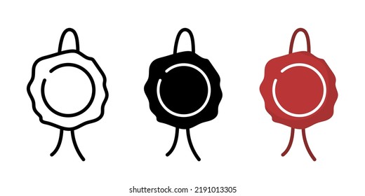 Wax seal. Wax print.  Wax seal isolated on transparent background. Flat icons.