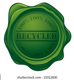 Wax seal with recycled stamp
