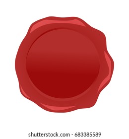 Wax seal red vector isolated on white background.