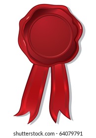 wax seal with ribbons vector