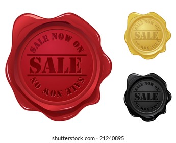 Wax seal with sale stamp