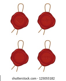 Wax seal set. Vector illustration