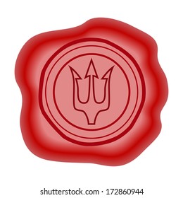 Wax seal with trident.